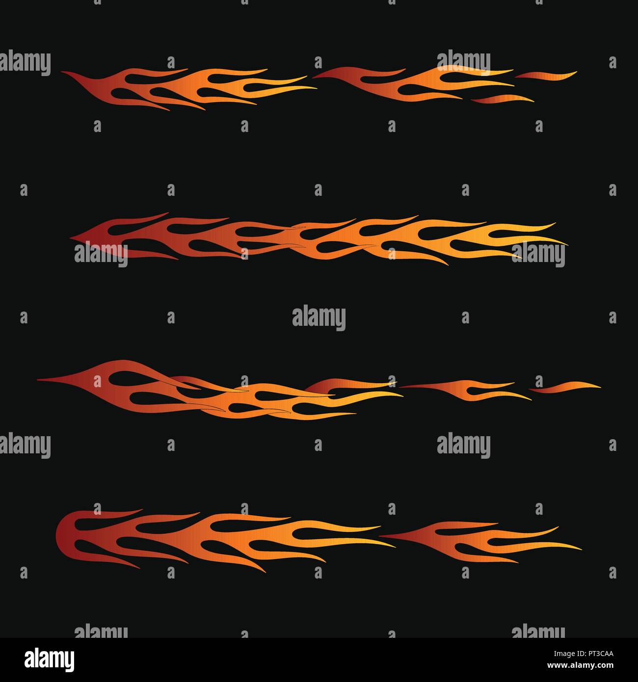 Feuer flammen Tribal Style für Tattoo-, Fahrzeug- und t-shirt Dekoration Design. Fahrzeugbeschriftungen, Stripe, Vinyl Sammlung bereit Stock Vektor