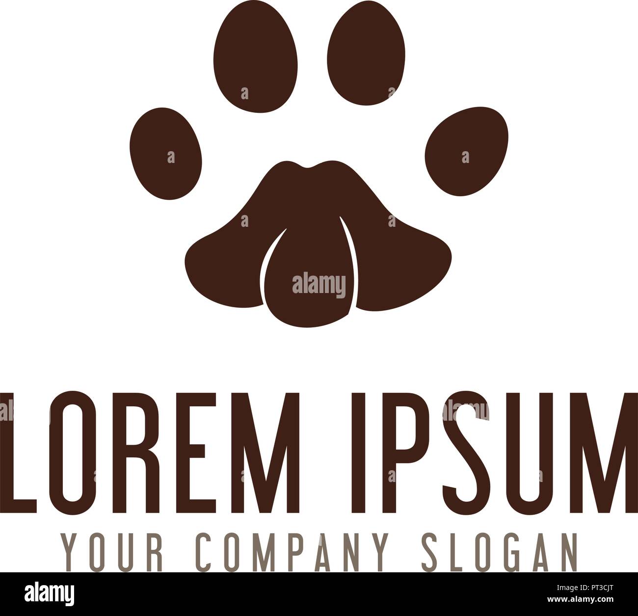 Paw Logo Design Konzept Vorlage Stock Vektor