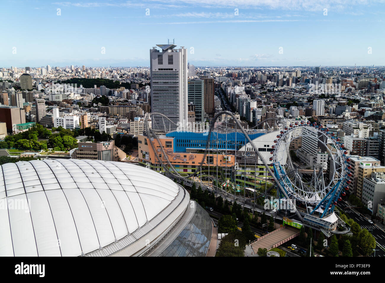 Tokio, Japan - 08/16/2018: Ein Blick auf aeiral Bunkyouku in Tokio, in der Nähe des Tokyo Dome Stockfoto