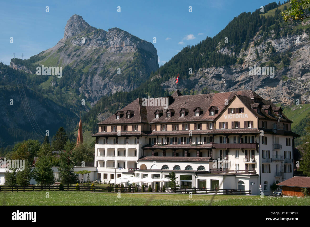 Victoria Hotel, Kandersteg, Schweiz Stockfoto