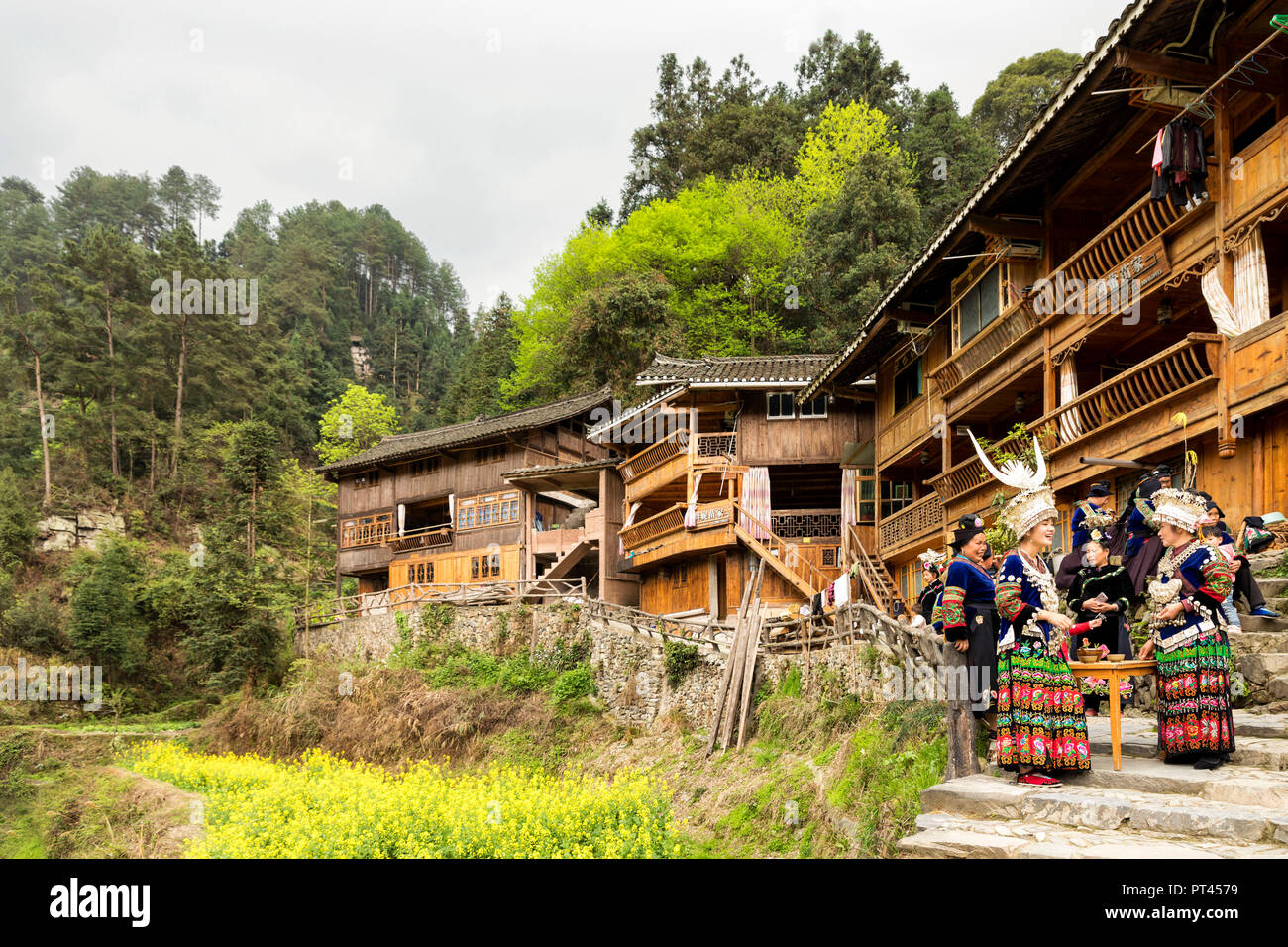 Miao Menschen in Langde Dorf, Guizhou, China Stockfoto