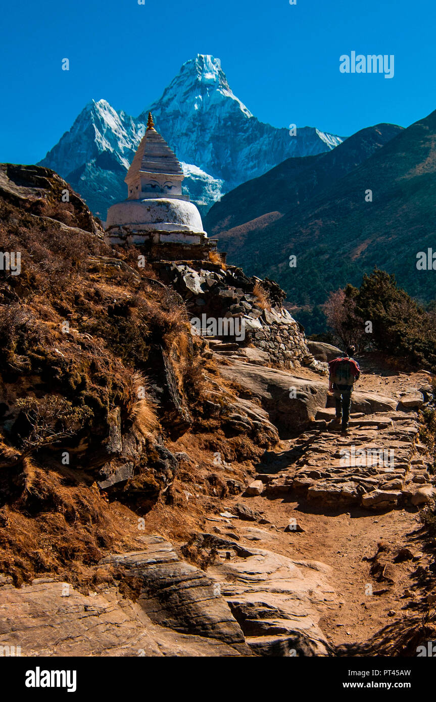 Asien, Nepal, Himalaya Region, Ama Dablam, Khumbu Himal, Sagarmatha National Park, Everest Base Camp, Trekking, Stockfoto