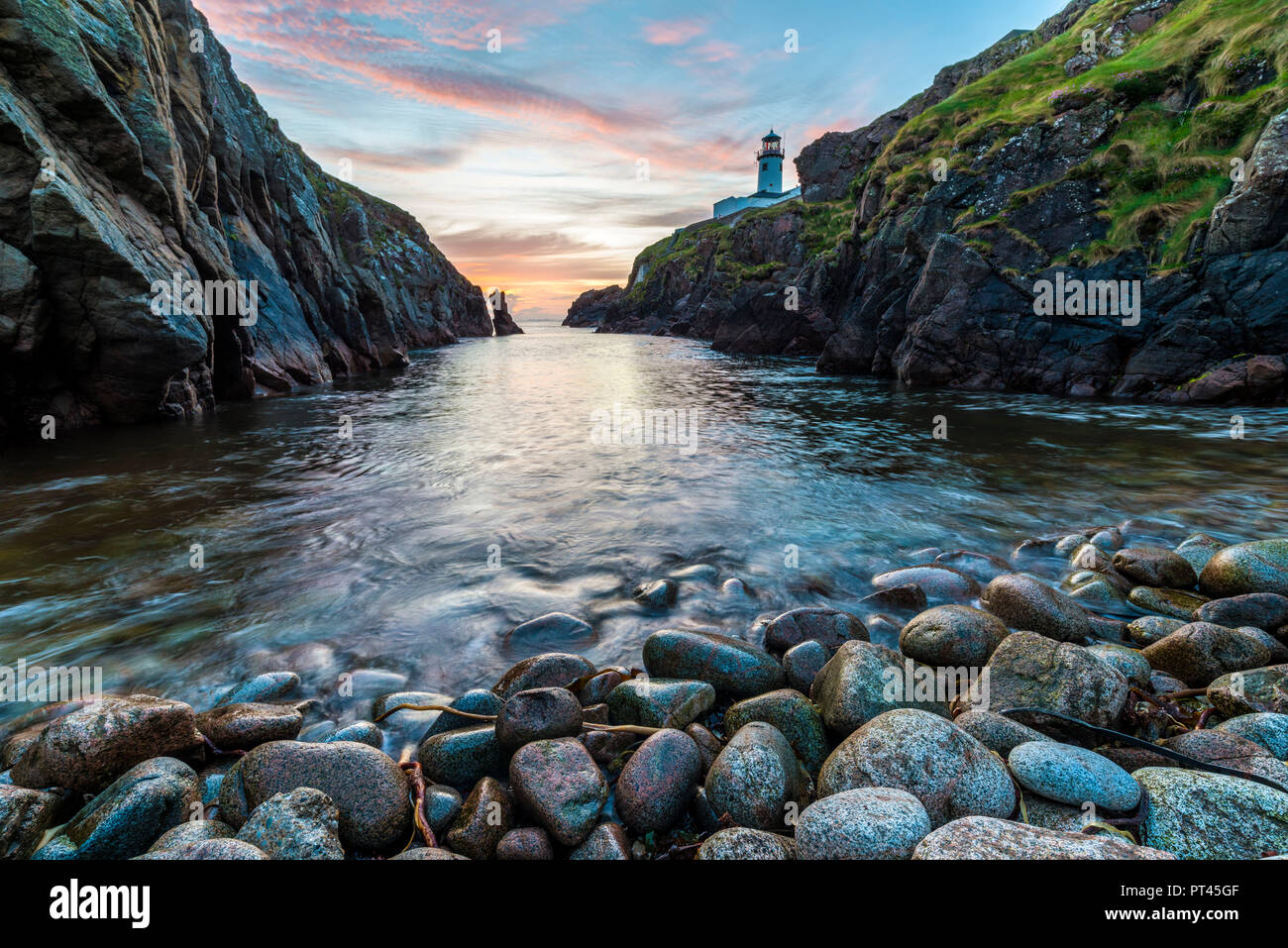 Fanad Head Lighthouse, County Donegal, Ulster, Irland, Europa, Stockfoto
