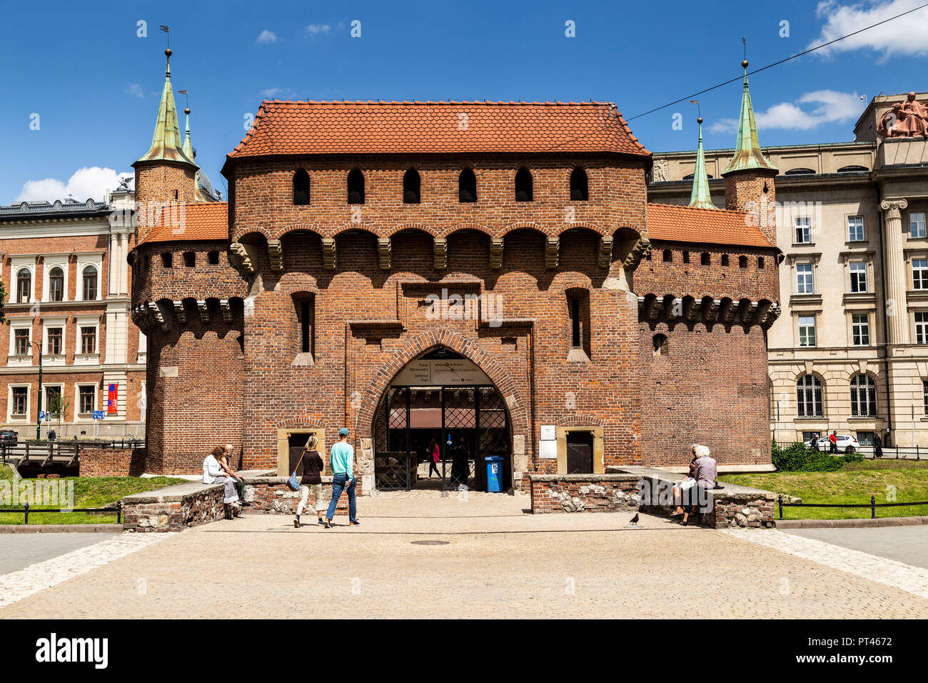 Europa, Polen, Kleinpolen, Krakau, Barbican Stockfoto