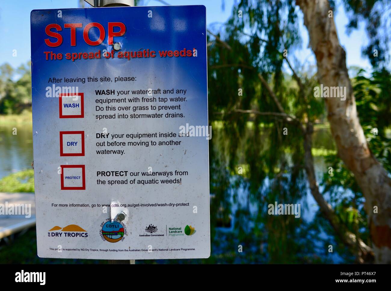 Kinder Paddeln in einem Kanu bei schönem Wetter, Ross River, QLD, Australien Stockfoto