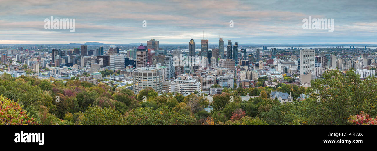 Kanada, Quebec, Montreal, erhöhten Skyline von Mount Royal, Dämmerung Stockfoto