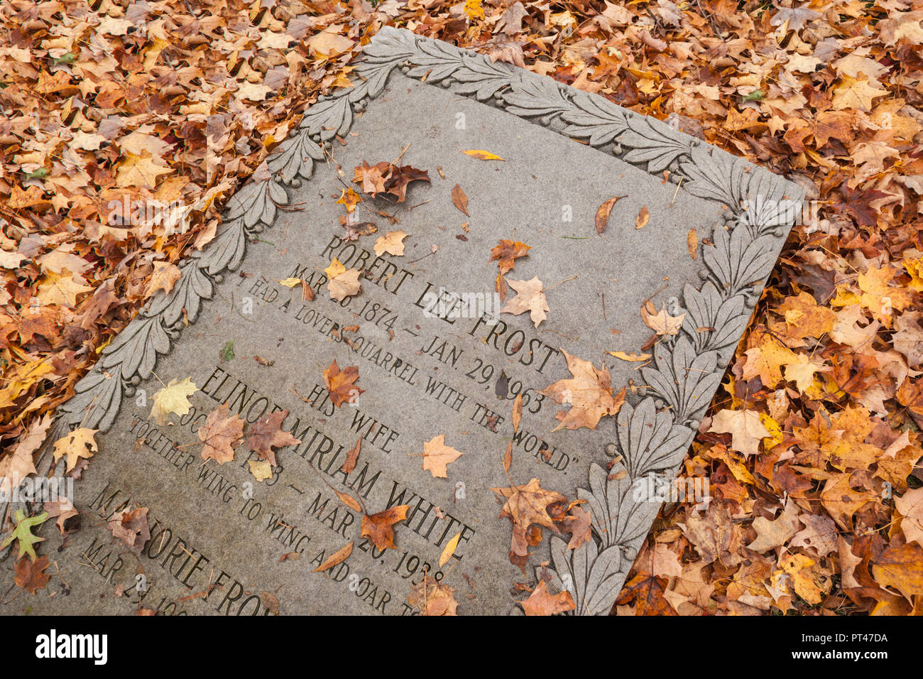 USA, Neuengland, Vermont, Bennington, Grabstätte der amerikanische Dichter Robert Frost Stockfoto