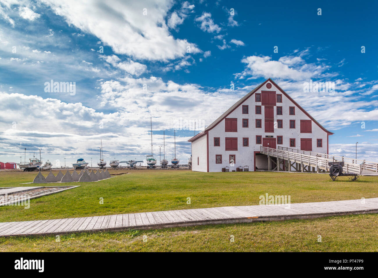 Kanada, Quebec, Gaspe Halbinsel, Paspebiac, Site Historique Banc de Peche De Paspebiac, Fischerei Museum Stockfoto