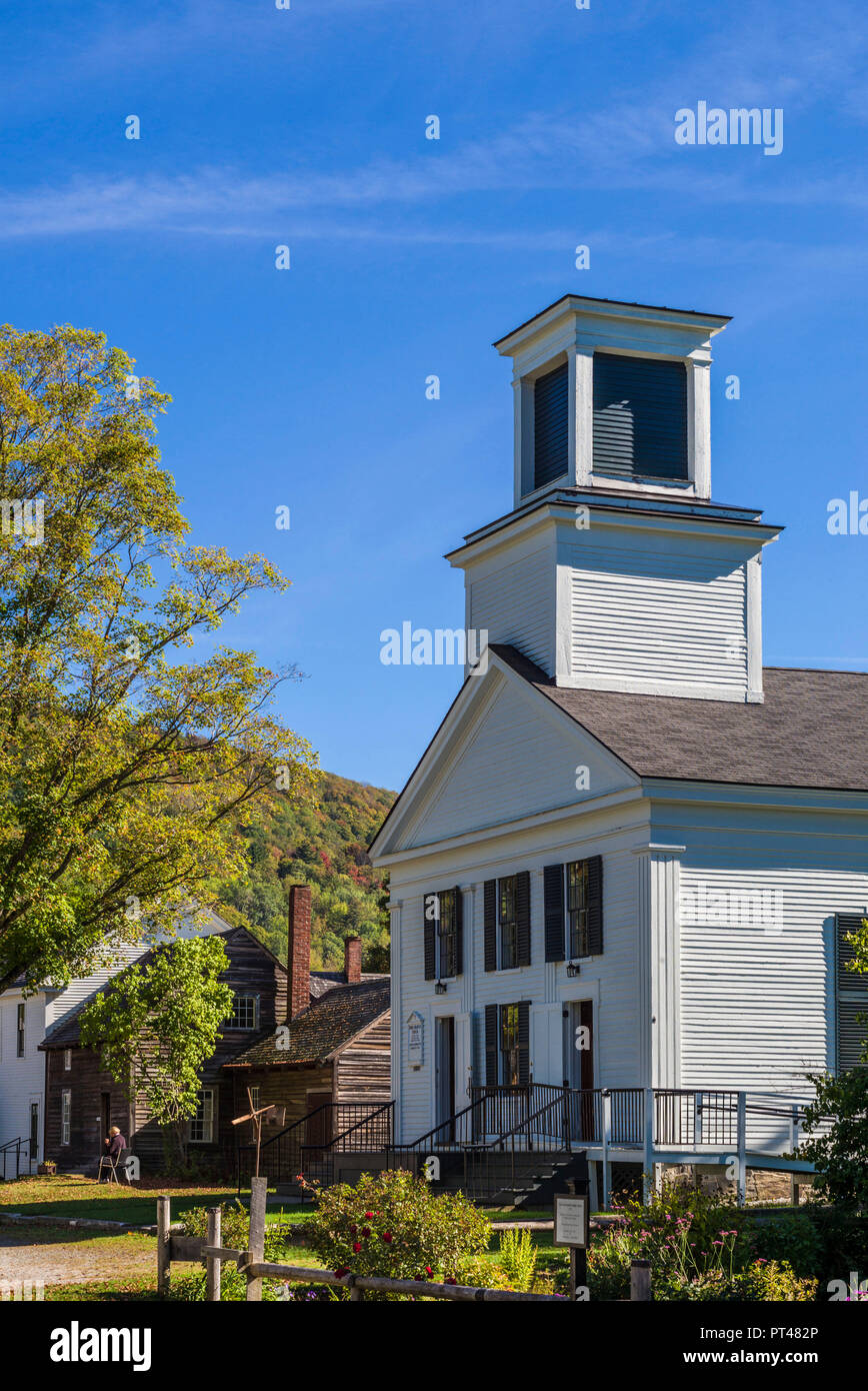 USA, Neuengland, Vermont, Plymouth Kerbe, Präsident Calvin Coolidge State Historic Site, Dorf war die Geburtsstätte des US-Präsident Calvin Coolidge, Union der Christlichen Kirche Stockfoto