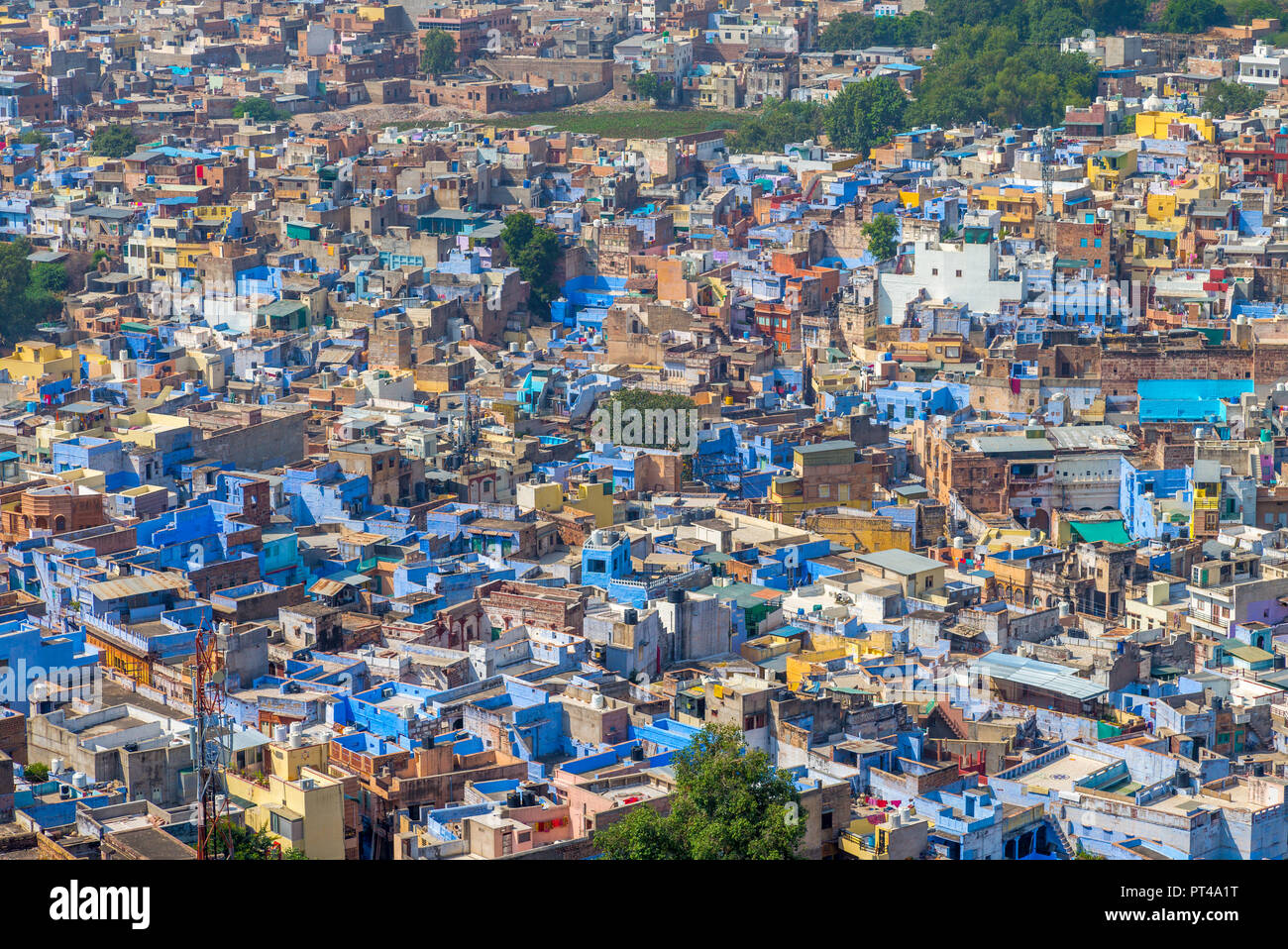 Luftaufnahme von Jodhpur, die blaue Stadt in Rajasthan Stockfoto Luftaufnahme von Jodhpur, die blaue Stadt in Rajasthan Stockfoto