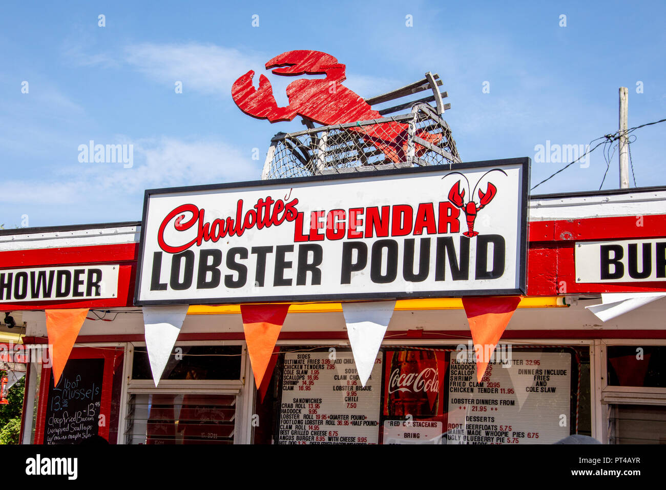Charlotte's legendären Lobster Pound Restaurant, Seawall, Maine Stockfoto