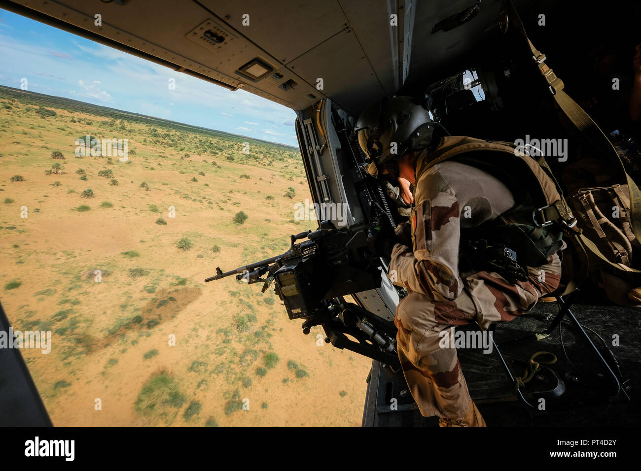 Gao im französischen Basis in Mali ist die größte der Barkhane externen Betrieb. Es ist von dieser Basis, dass die Operationen gegen terroristische bewaffneten Gruppen gestartet werden. Gao - Mali - August 2018. Stockfoto