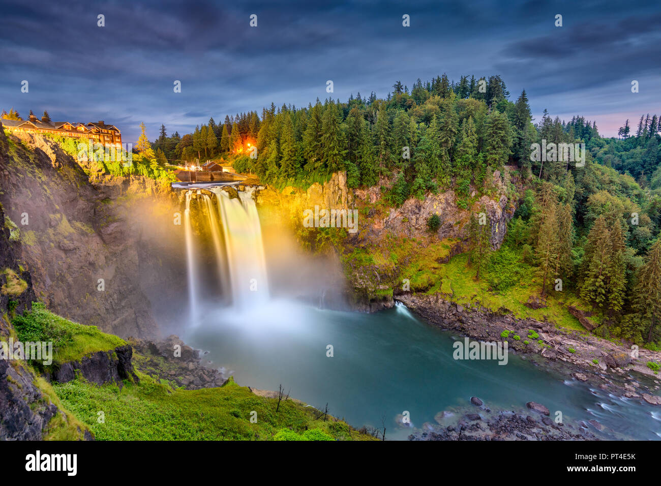 Falls City, Washington, USA am Snoqualmie Falls. Stockfoto