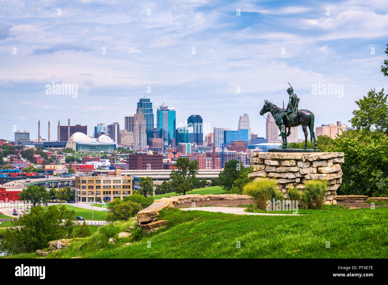 Kansas City, Missouri, USA Downtown Skyline. Stockfoto