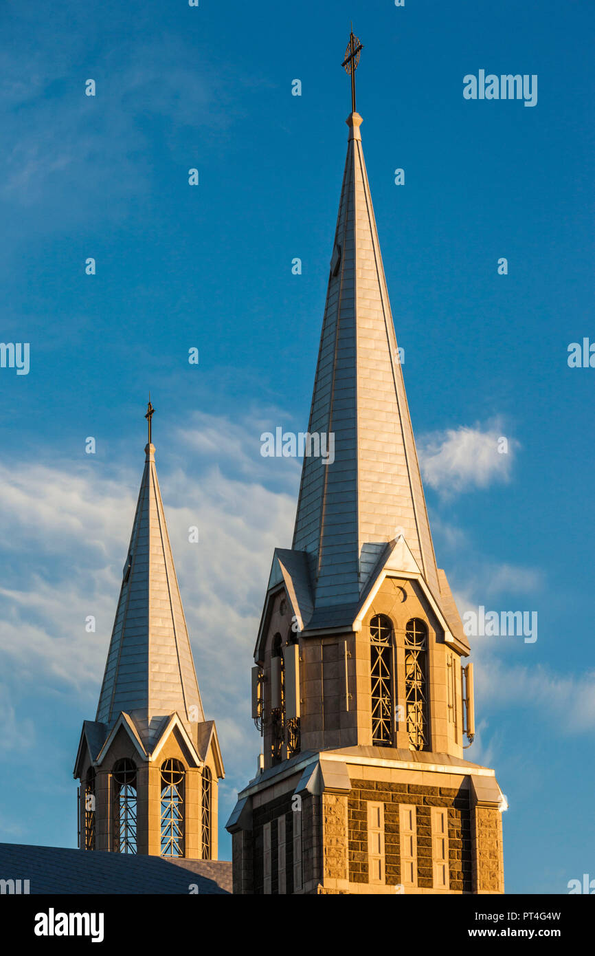 Kanada, Quebec, Capitale-Nationale Region Charlevoix, Baie St-Paul, Stadt, Kirche, morgen Stockfoto