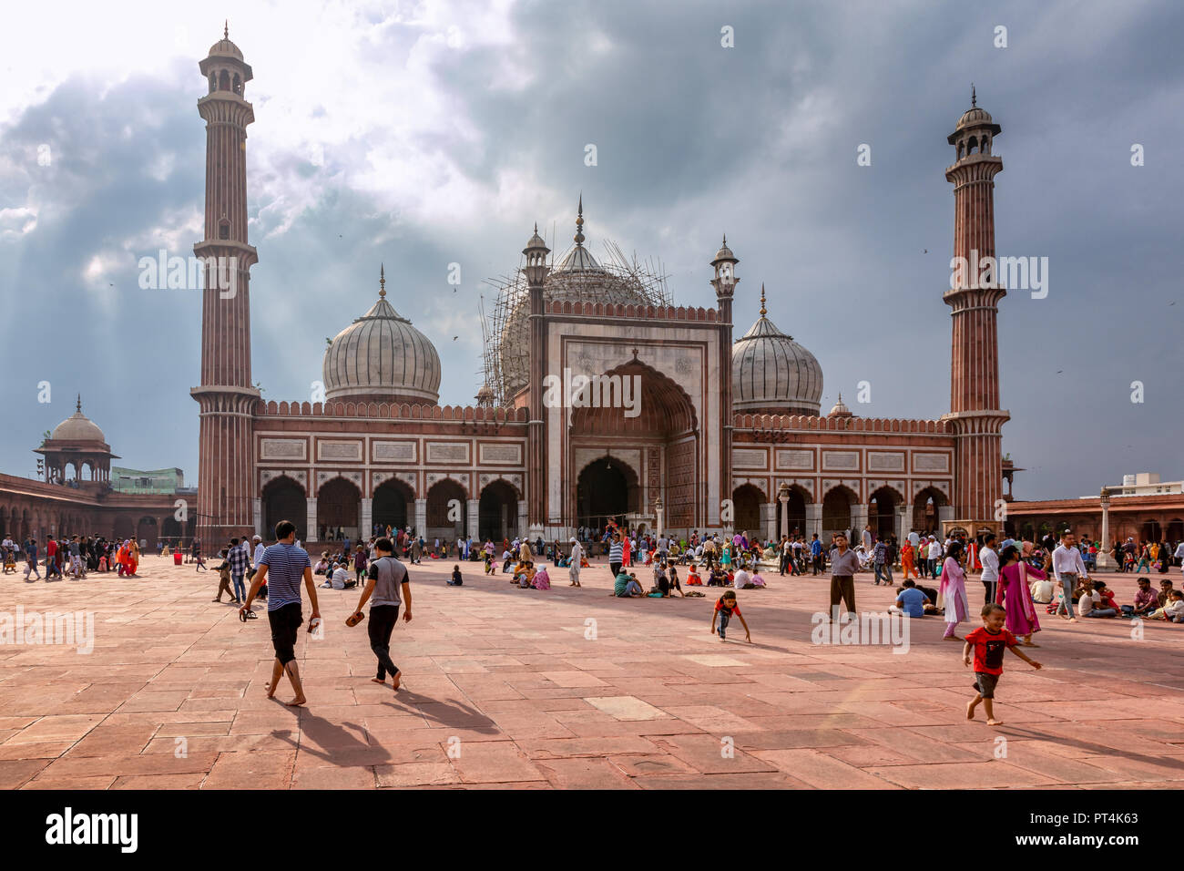 Jama Masjid Moschee oder Masjid-i-Jahan Numa, Old Delhi, Delhi, Indien Stockfoto