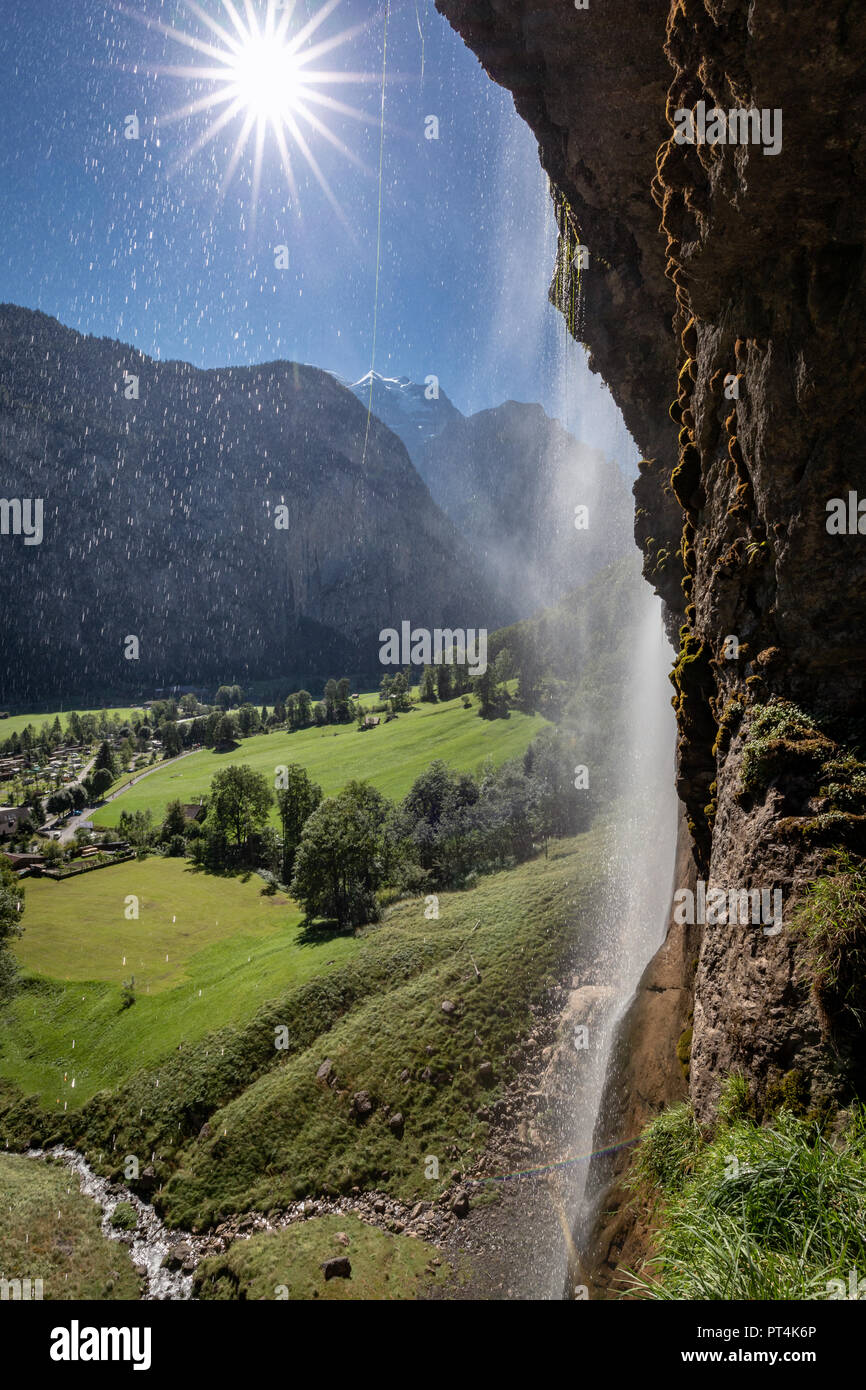 Staubbachfall, Lauterbrunnen, Interlaken-Oberhasli, Kanton Bern, Schweiz Stockfoto