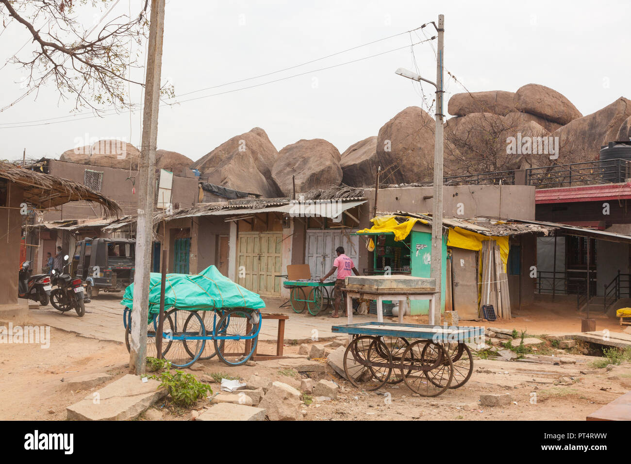 Hampi Bazaar, Karnataka, Indien Stockfoto