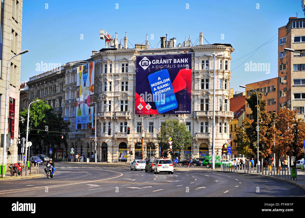 BUDAPEST, Ungarn - 21 September: Blick auf die Avenue in der Innenstadt von Budapest am 21. September 2018. Stockfoto