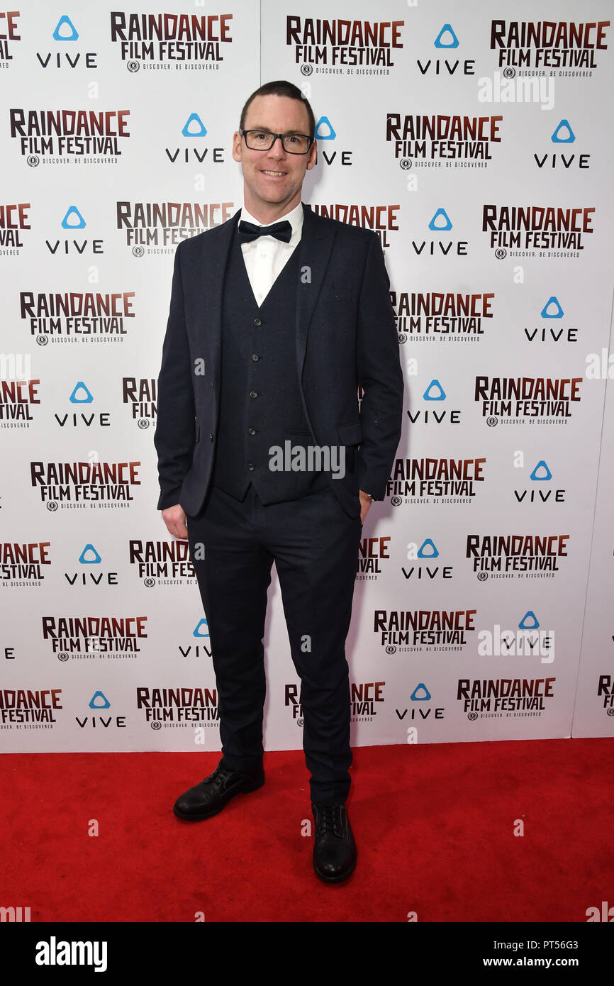 London, Großbritannien. 6. Oktober 2018. Martin Taylor ist Nominiert besucht die Raindance Film Festival - VR-Awards, London, UK. Vom 6. Oktober 2018. Bild Capital/Alamy leben Nachrichten Stockfoto