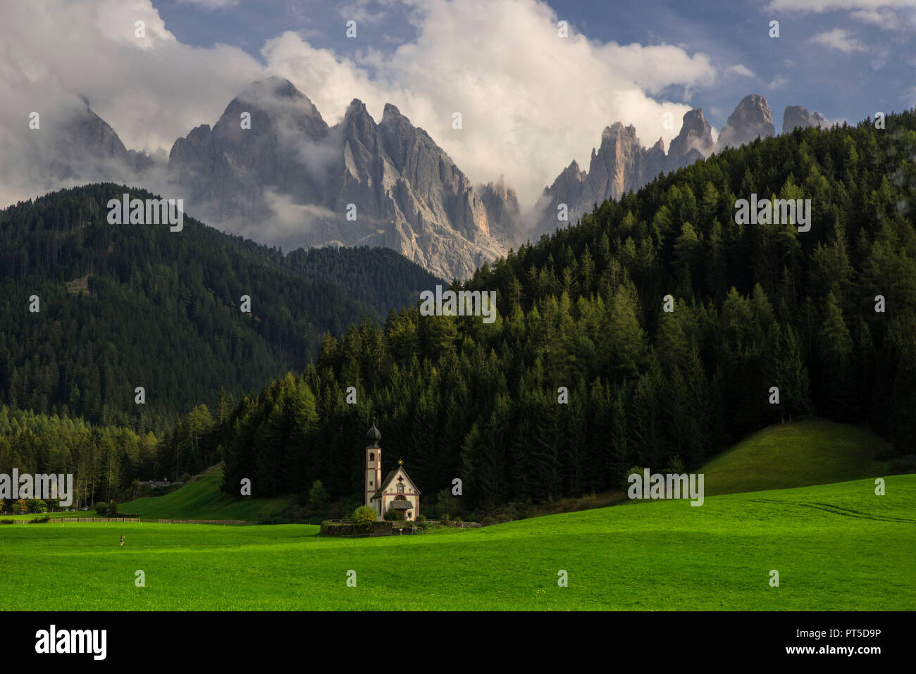 San Giovanni in ranui, Dolomiten, Kirche, Landschaft, Trentino Alto Adige Stockfoto