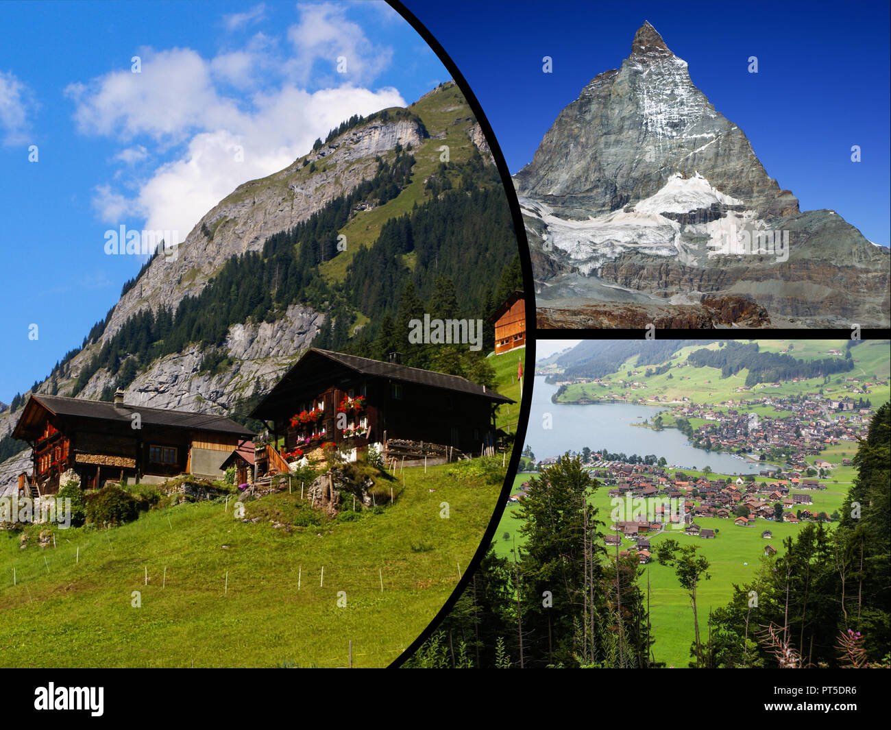 Collage Von Touristische Bilder Aus Der Schweiz Stockfotografie Alamy