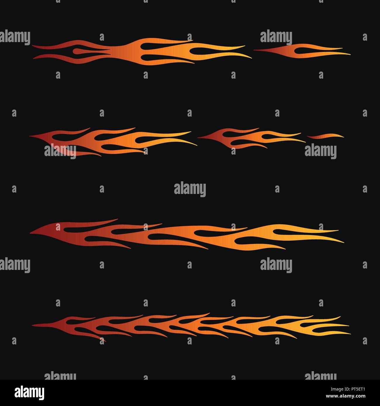 Feuer flammen Tribal Style für Tattoo-, Fahrzeug- und t-shirt Dekoration Design. Fahrzeugbeschriftungen, Stripe, Vinyl Sammlung bereit Stock Vektor