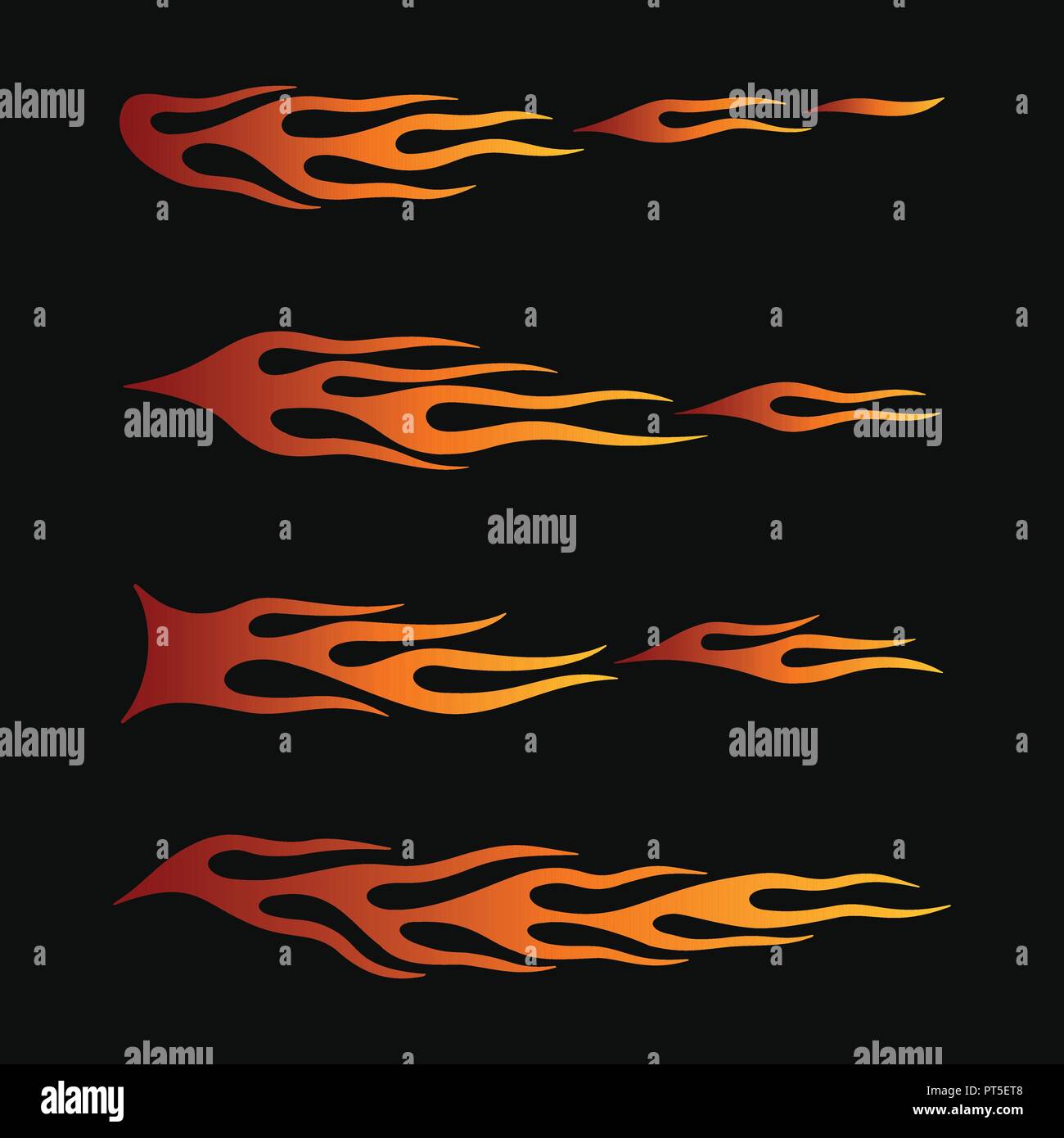 Feuer flammen Tribal Style für Tattoo-, Fahrzeug- und t-shirt Dekoration Design. Fahrzeugbeschriftungen, Stripe, Vinyl Sammlung bereit Stock Vektor