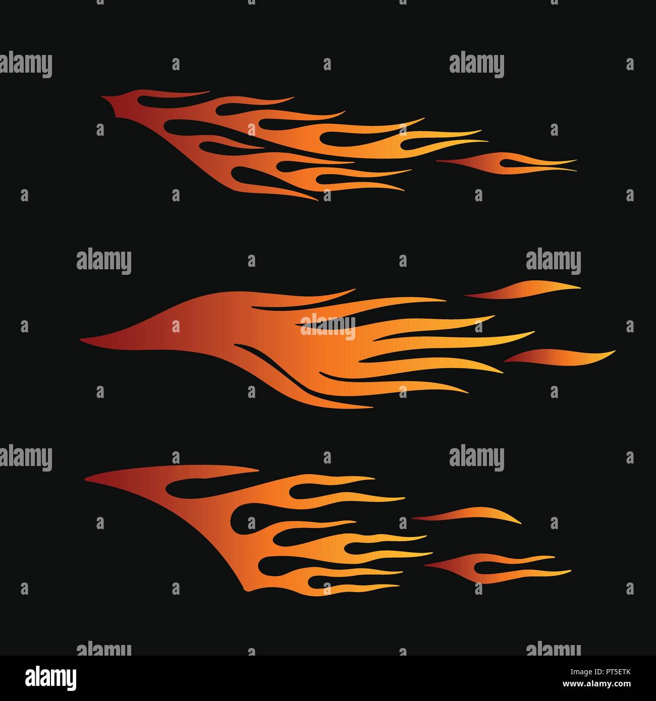 Feuer flammen Tribal Style für Tattoo-, Fahrzeug- und t-shirt Dekoration Design. Fahrzeugbeschriftungen, Stripe, Vinyl Sammlung bereit Stock Vektor