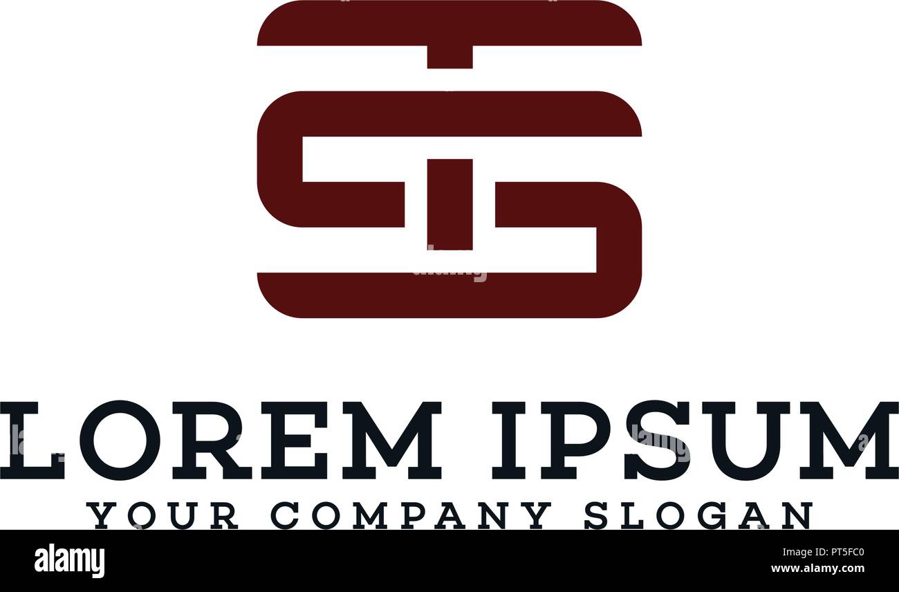 Schreiben TS Logo. Retro Design Konzept Vorlage Stock Vektor