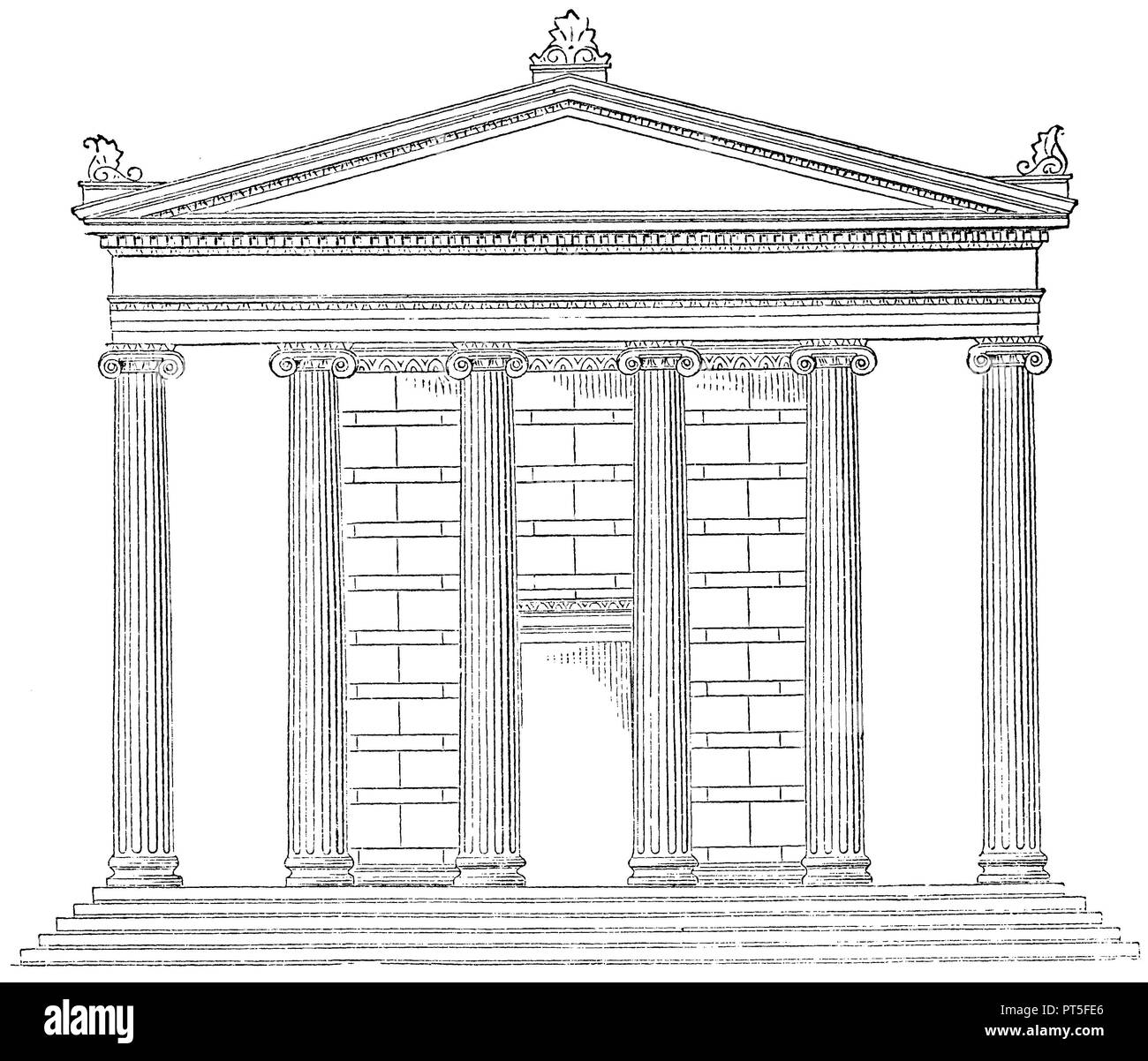 Ionische Tempel, anonym 1870 Stockfoto