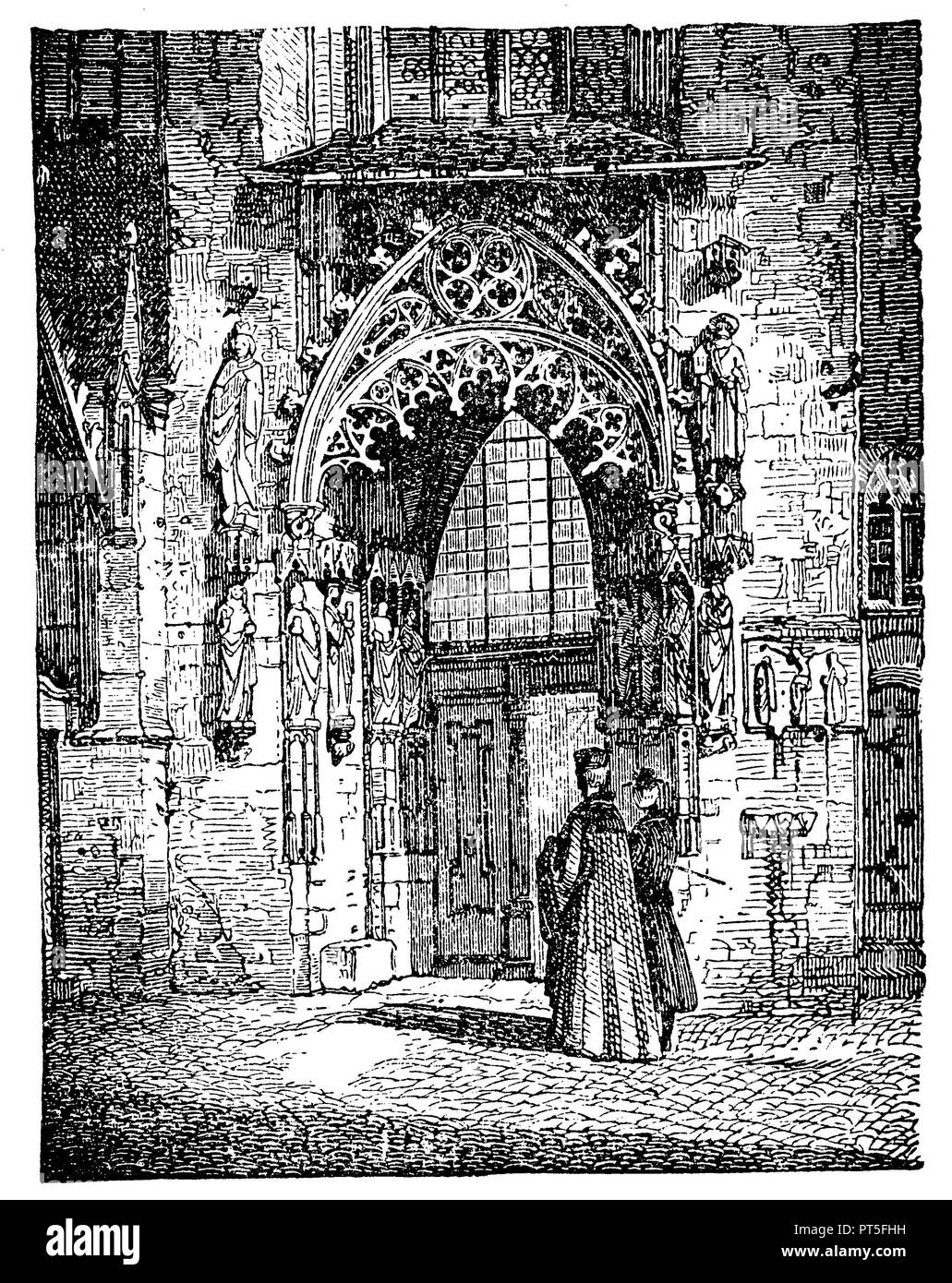 Frühstück im Tor von St. Sebalduskirche zu Nürnberg, anonym 1896 Stockfoto