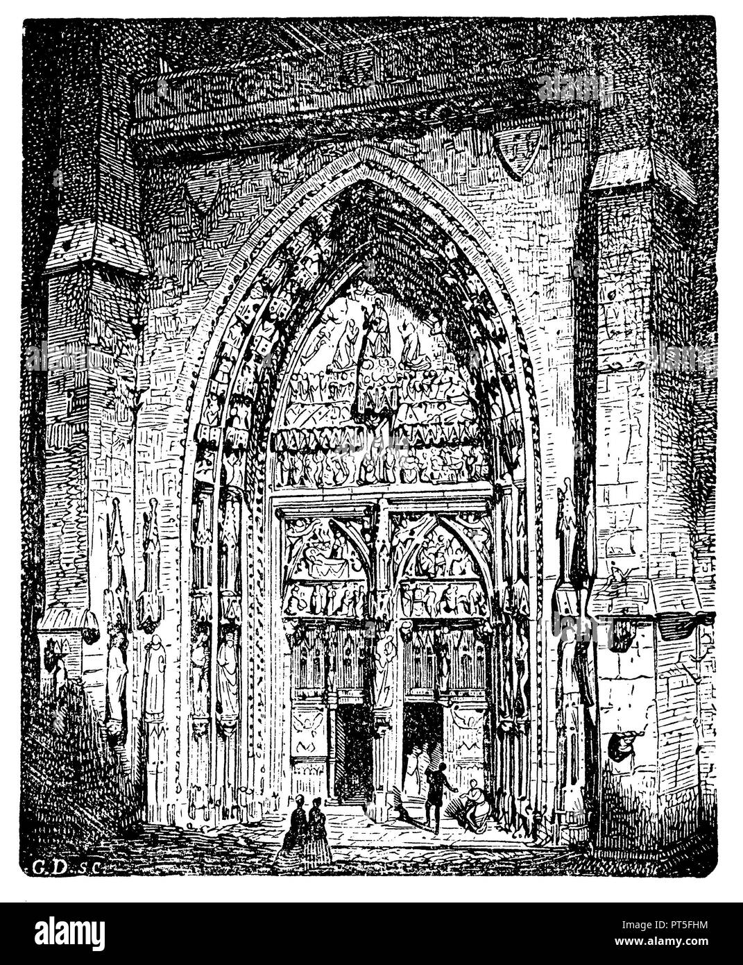 Portal der St. Laurentiuskirche in Nürnberg, G.D. sc. 1896 Stockfoto
