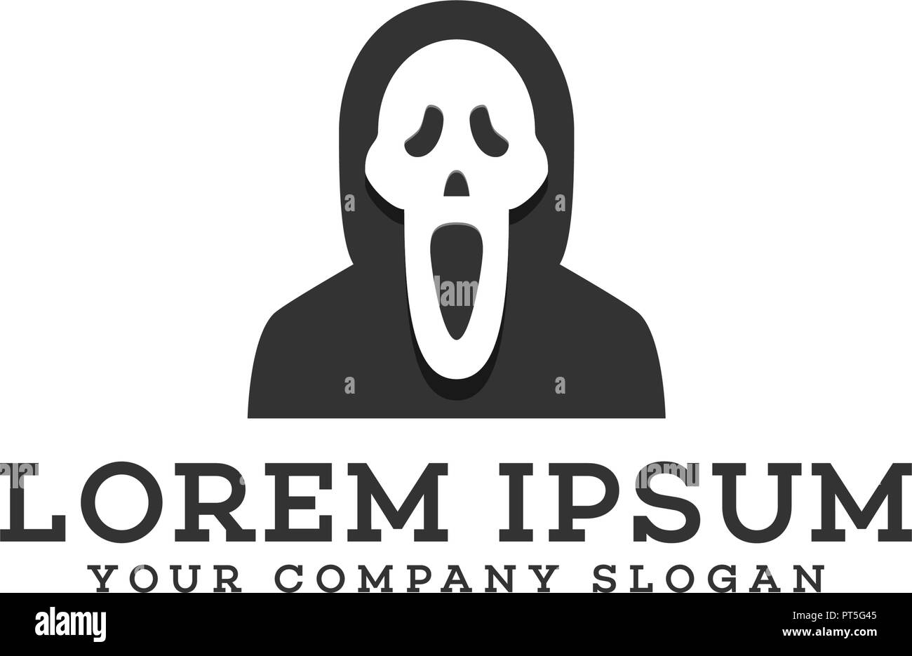 Scream Maske Logo Design Konzept Vorlage Stock Vektor