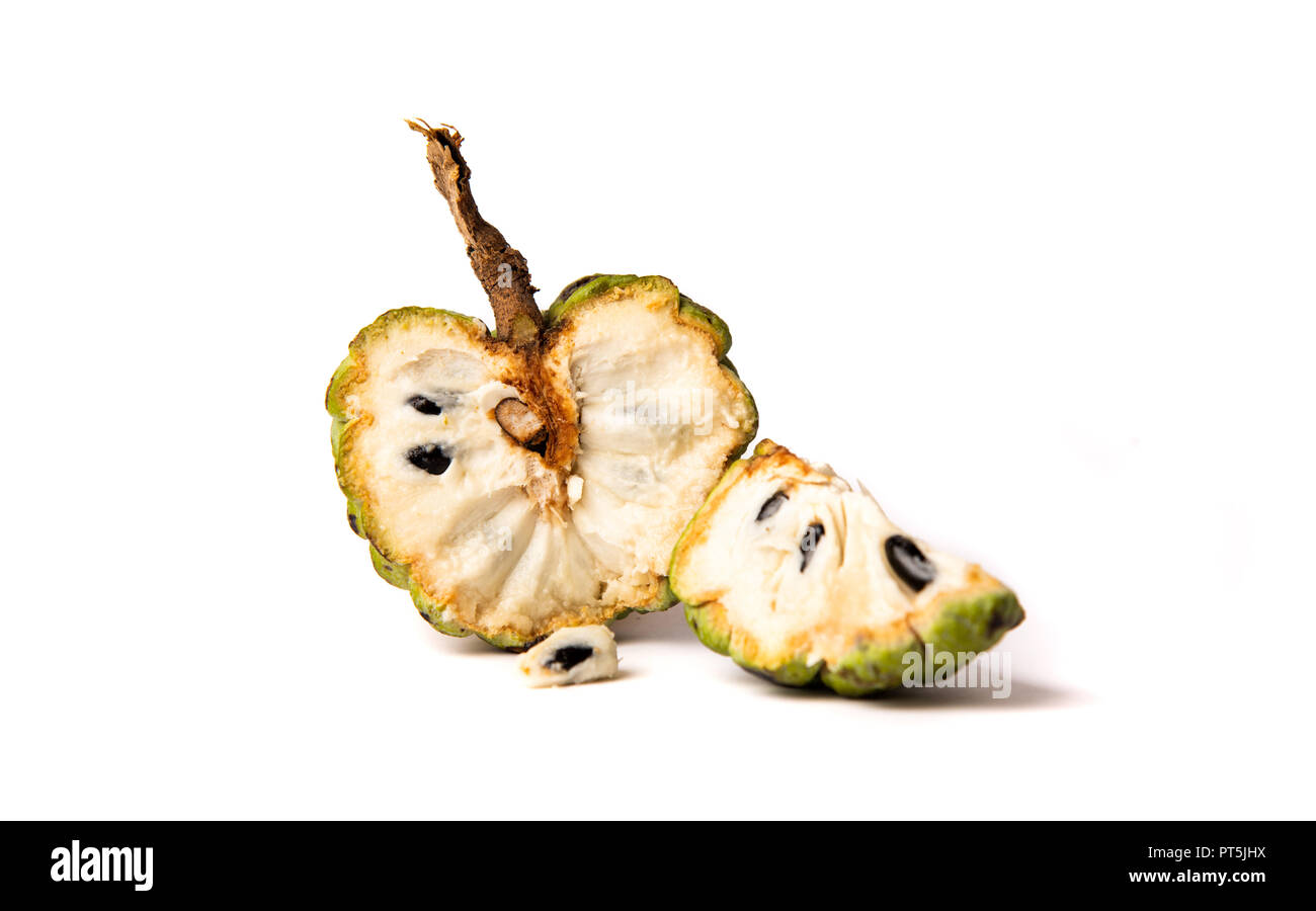 Custard Apple Obst auf weißem Hintergrund Stockfoto