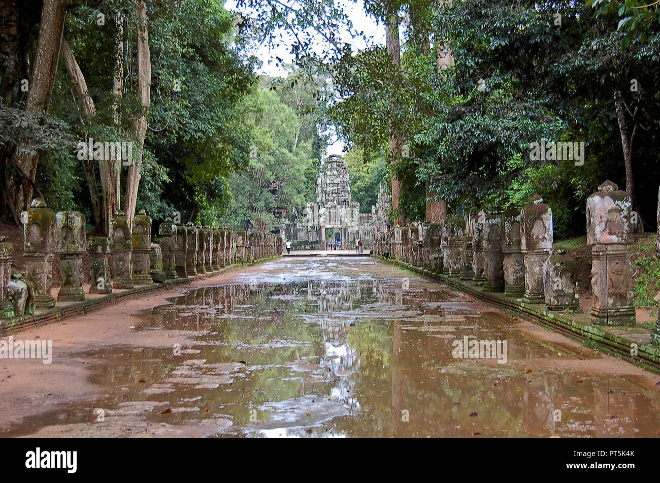 Die Tempel von Angkor Wat in Canbodia nach einem regnerischen Tag Stockfoto