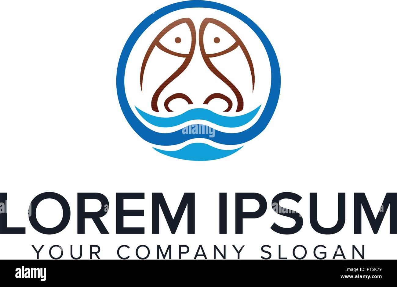 Fisch Logo. Gemeinschaft Design Konzept Vorlage Stock Vektor