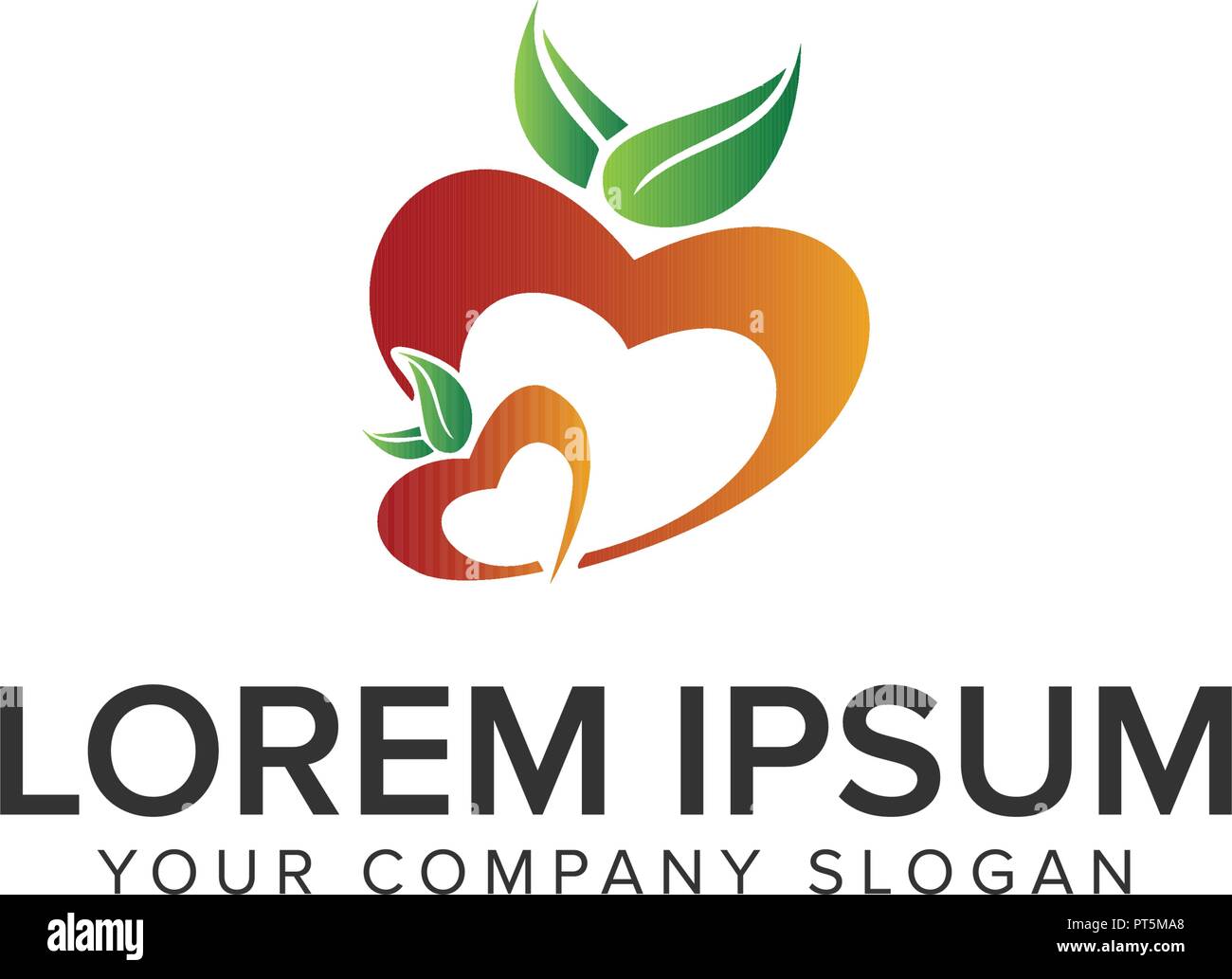 Liebe Frucht Logo Design Konzept Vorlage Stock Vektor