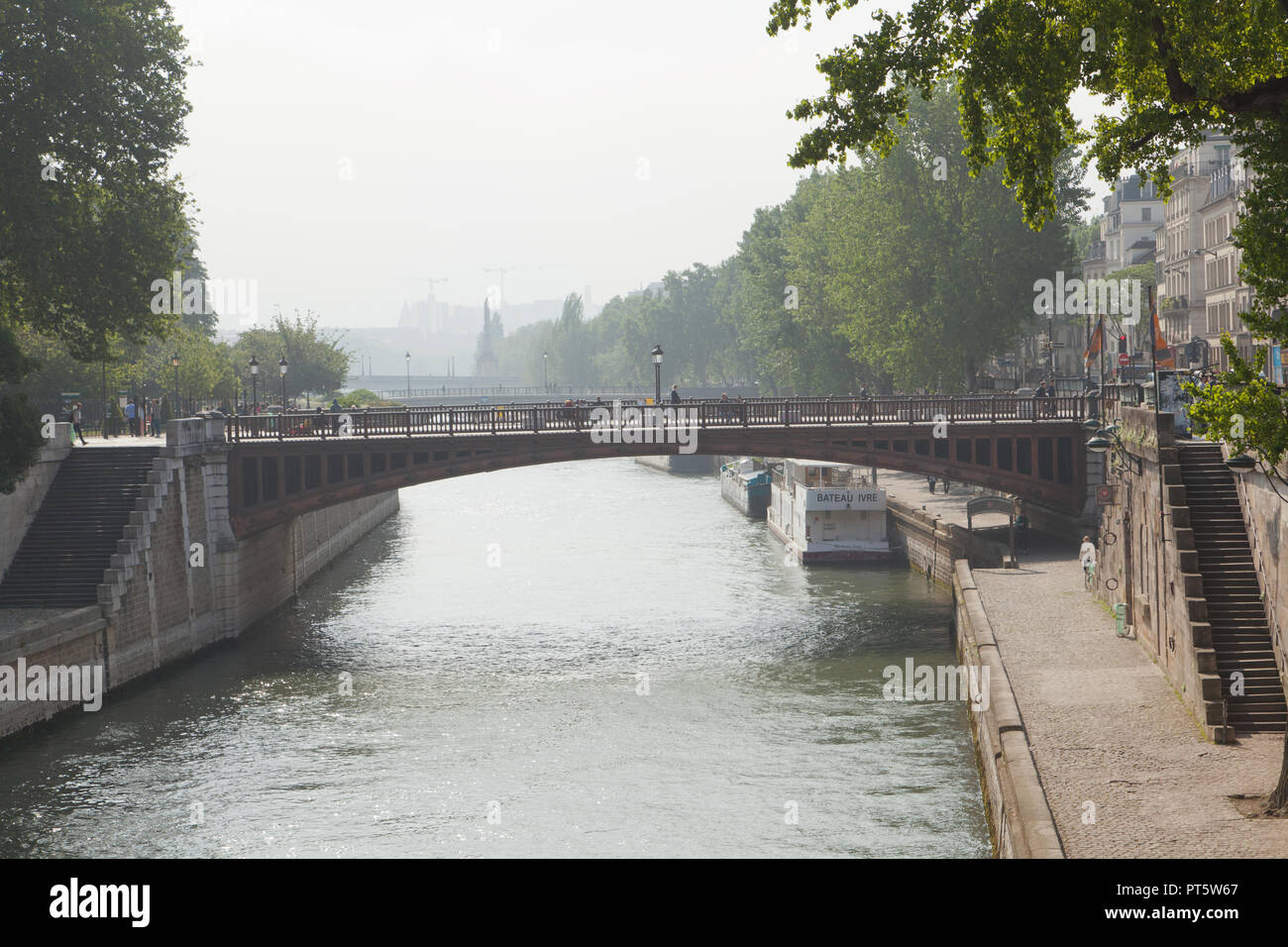 Pont au Double, Paris, Frankreich. Stockfoto