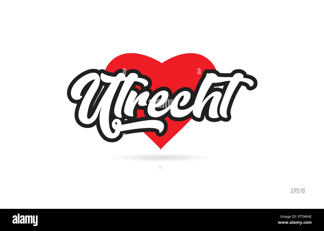 Utrecht City text Design mit roten Herzen typografischen Icon Design Geeignet für touristische Förderung Stock Vektor