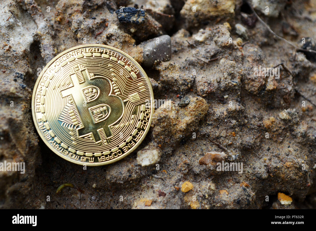 Bitcoin Münze closeup Stockfoto