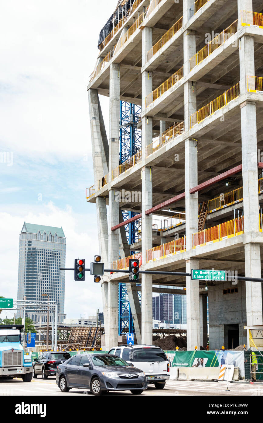 Florida, Tampa, unter dem neuen Baustellengebäude, Verkehr, wirtschaftliche Entwicklung, Besucher reisen Reisen Touristik Tourismus Wahrzeichen Kult Stockfoto