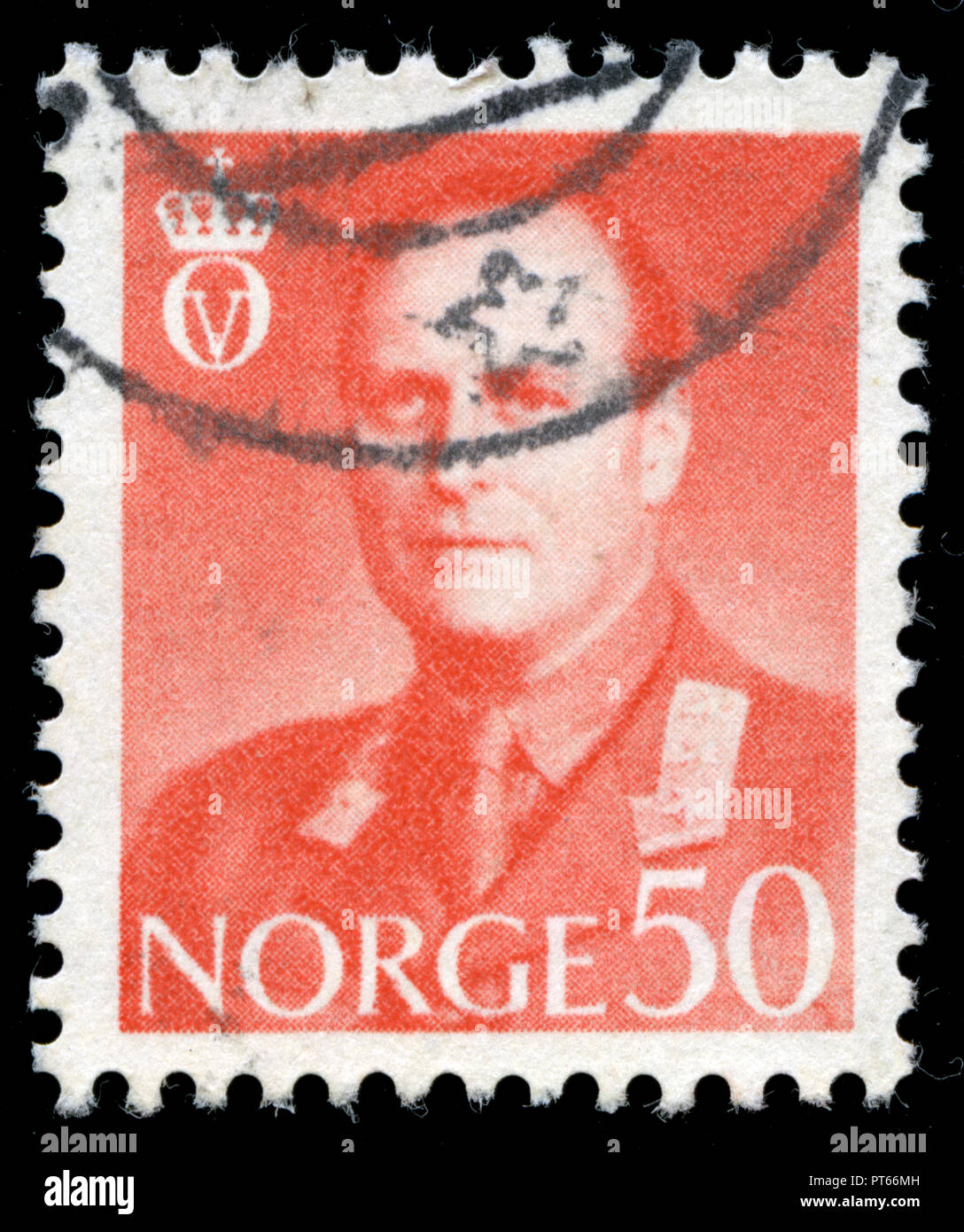Poststempel Stempel aus Norwegen in der König Olav V-Serie aus dem Jahr 1962 Stockfoto
