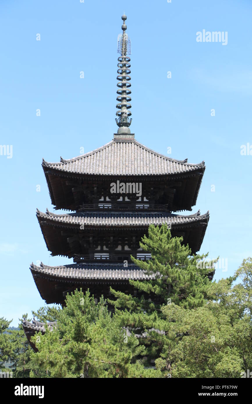 Kōfukuji Fünf stöckige Pagode, Nara, Japan Stockfoto