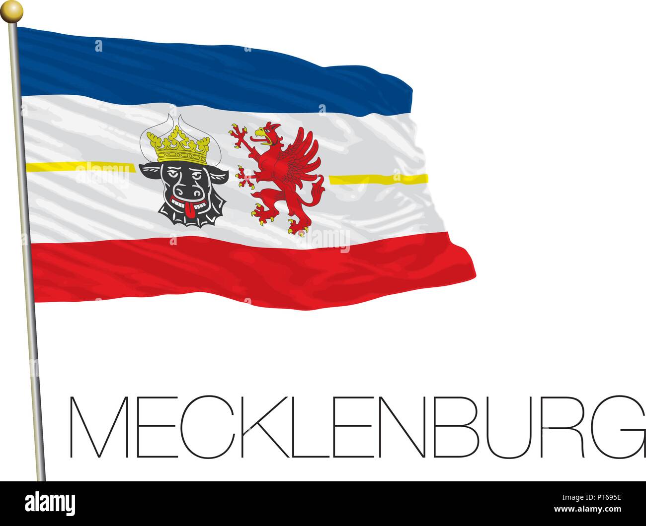 Mecklenburg regional und Lander Flagge, Deutschland, Vektor, Abbildung Stock Vektor