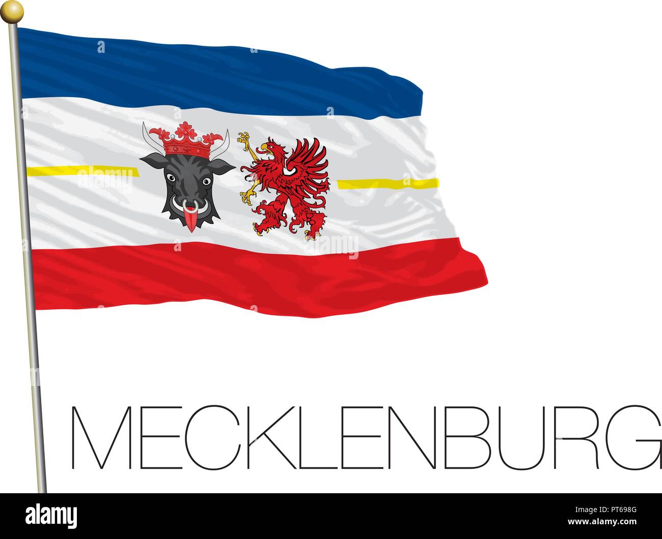 Mecklenburg regional und Lander Flagge, Deutschland, Vektor, Abbildung Stock Vektor