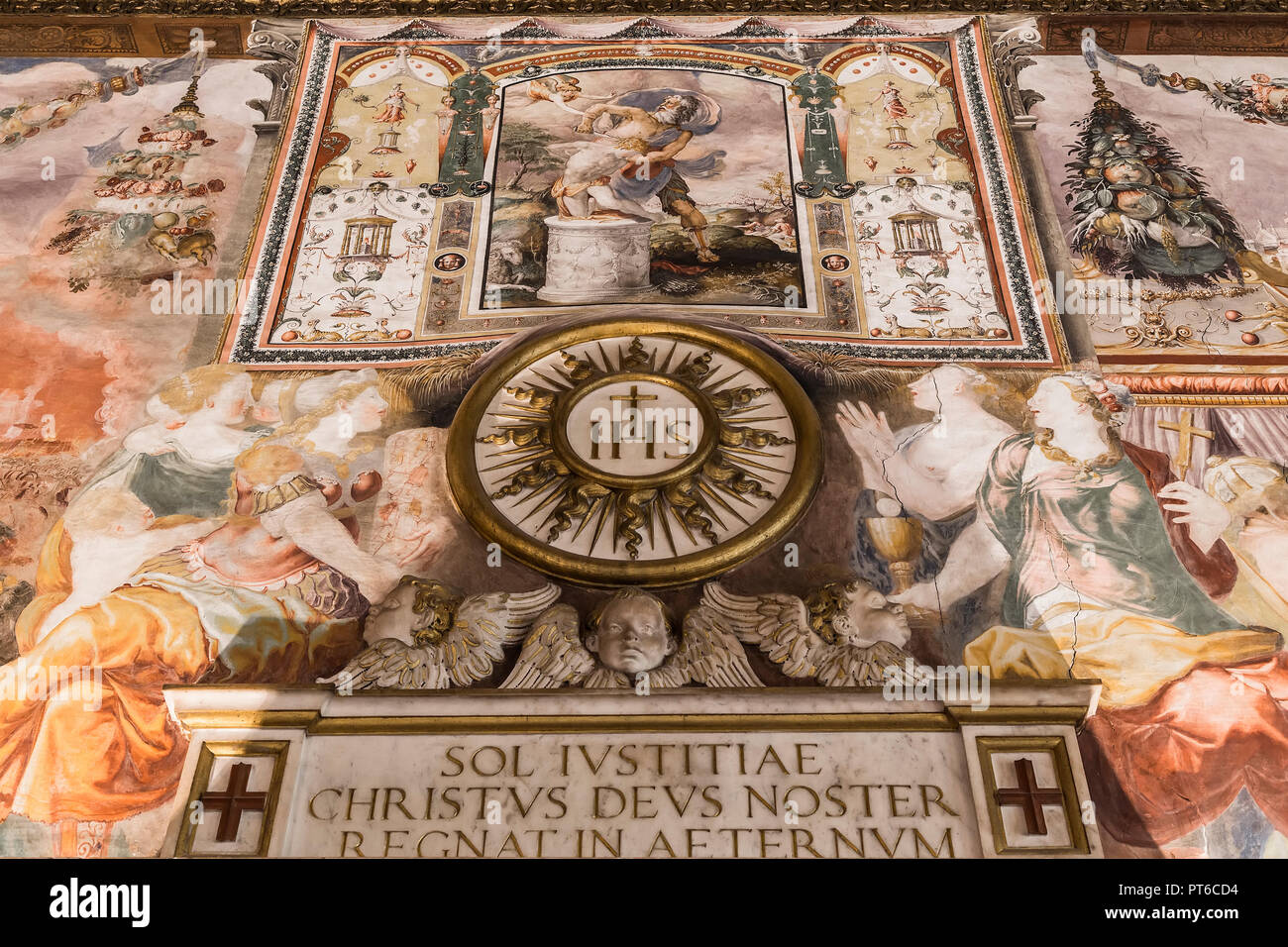 Florenz, Italien, 26. Oktober 2014: Wandmalerei in der Palace Vecchio von Florenz, 26. Oktober 2014 in Florenz, Italien Stockfoto