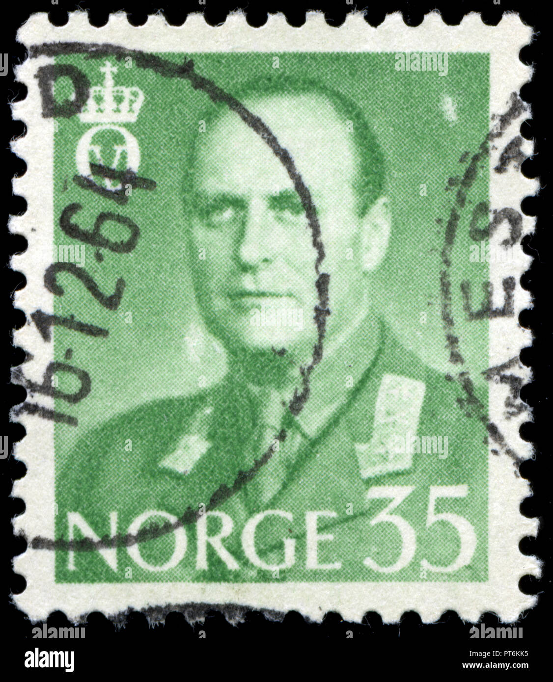 Poststempel Stempel aus Norwegen in der König Olav V-Serie in ausgestellten Stockfoto