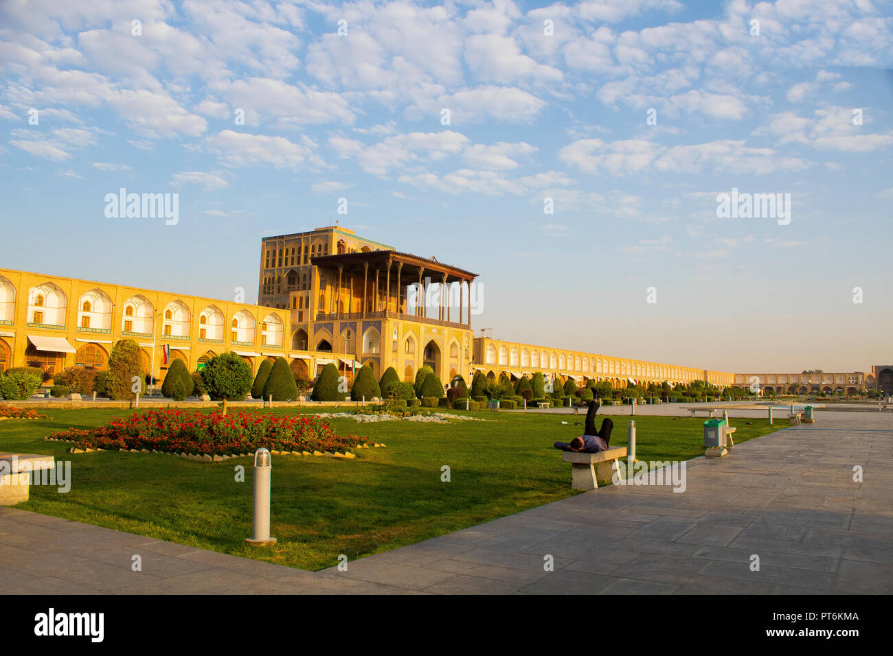 Ein historischer Ort im Iran Naghshe Jahan Square. Stockfoto