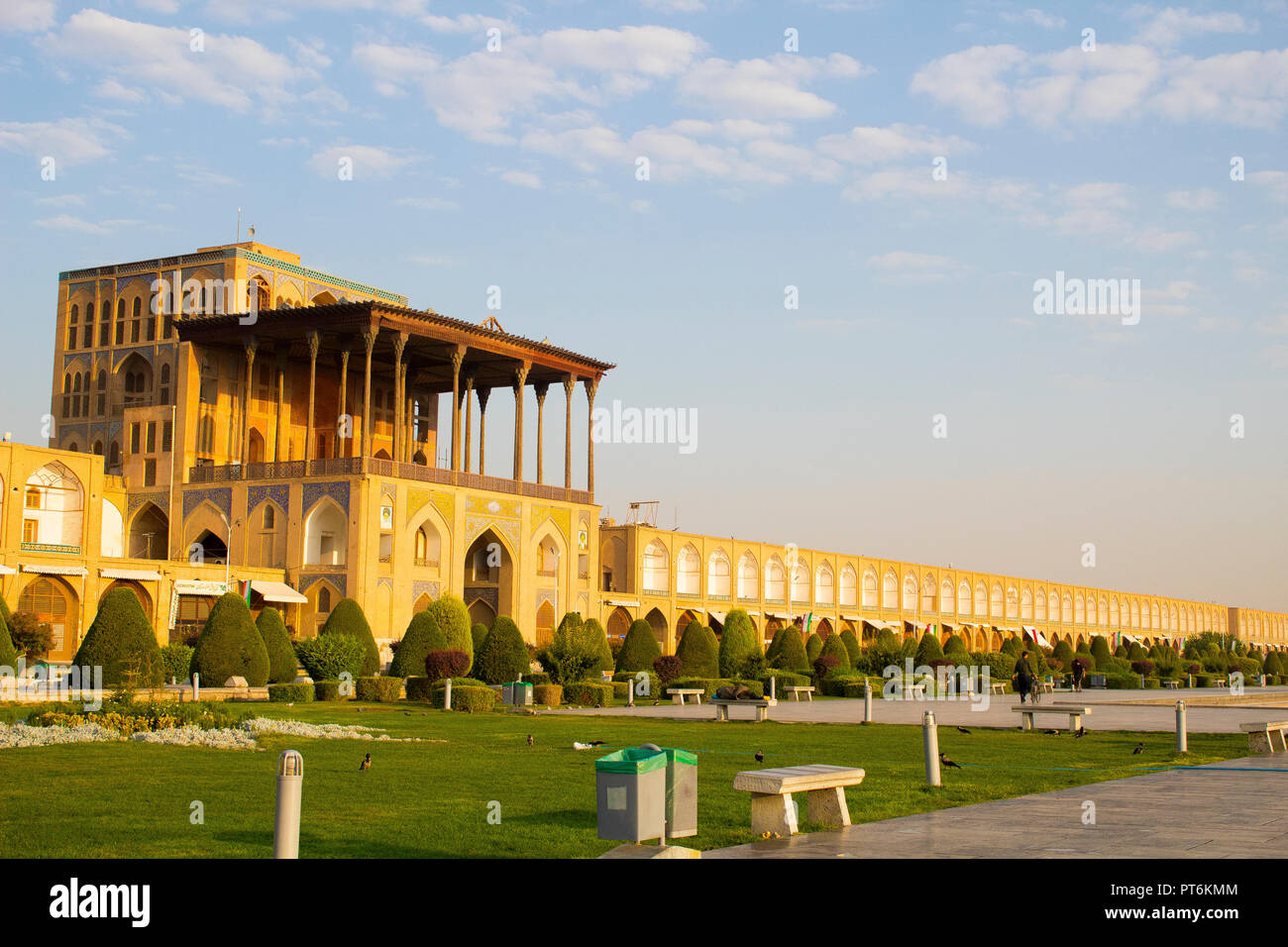 Ein historischer Ort im Iran Naghshe Jahan Square. Stockfoto